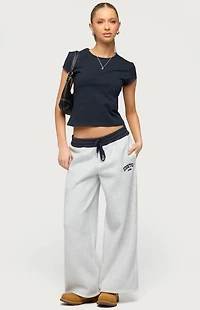 Edikted Petite Contrast Embroidered Sweatpants