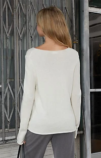 John Galt White Stella Cotton Sweater
