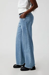 Pacsun Zoe Low Rise Girlfriend Jeans Ripped Medium Indigo