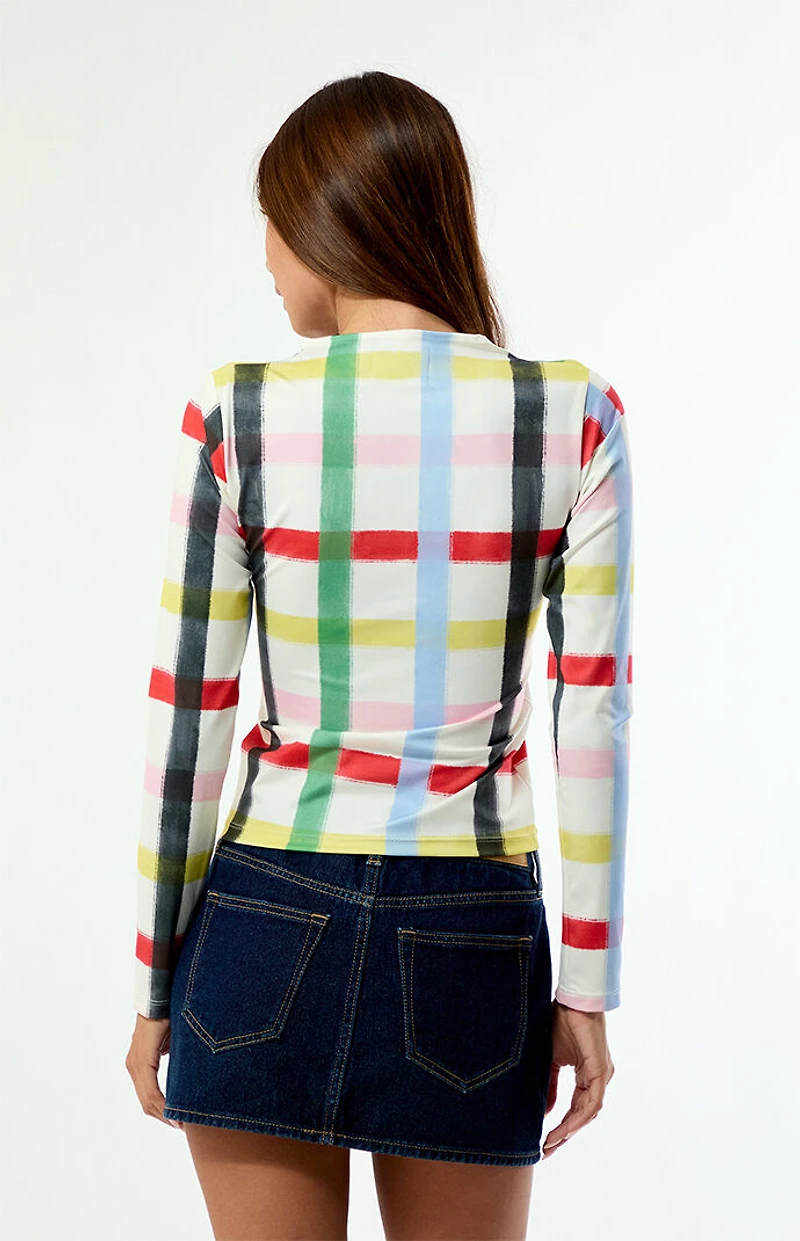 Sixxta Rainbow Confetti Long Sleeve Top