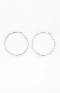 John Galt Large Silver Hoop Earrings