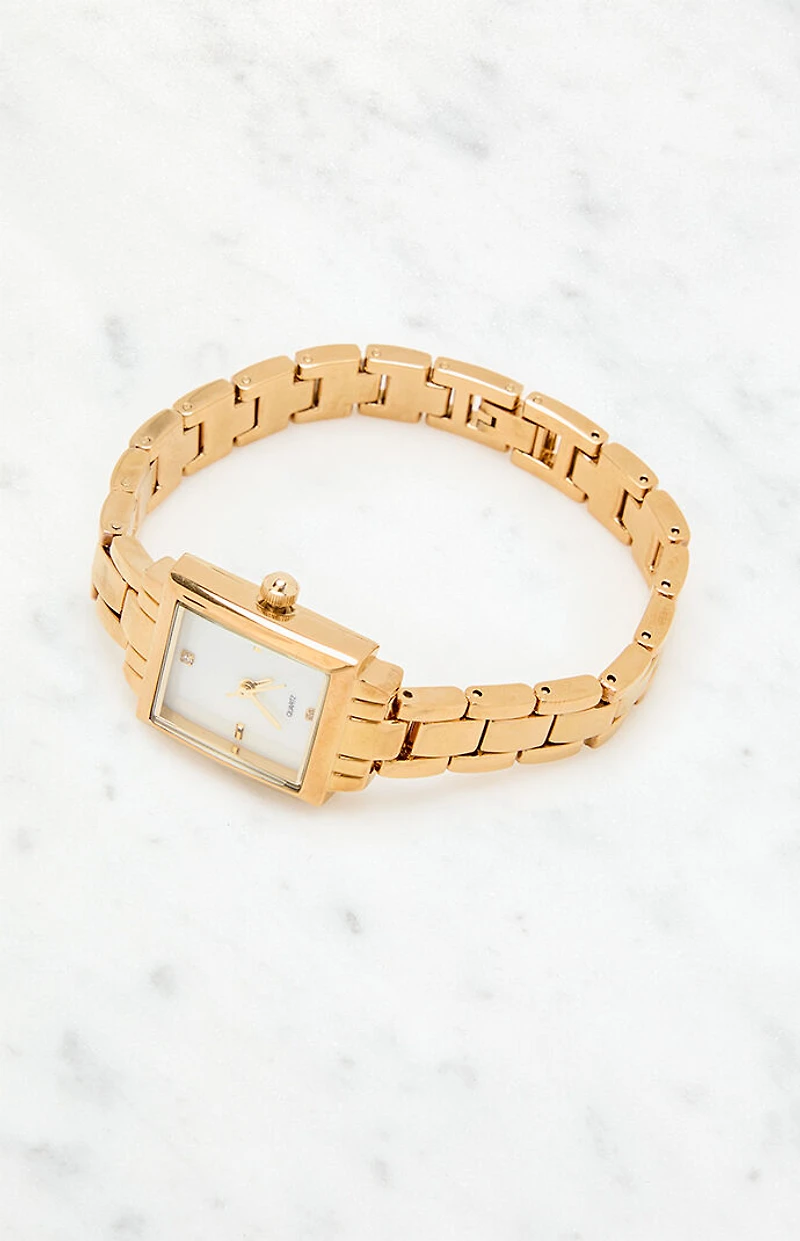 LA Hearts Rectangle Metal Watch