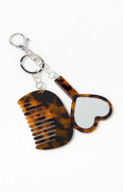 LA Hearts Mirror & Comb Bag Charm Keychain