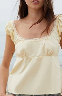 John Galt Yellow Odette Tank Top