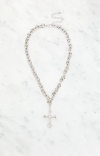 LA Hearts Chunky Cross Layered Necklace