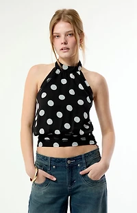 Beverly and Beck Mira Polka Dot Halter Top