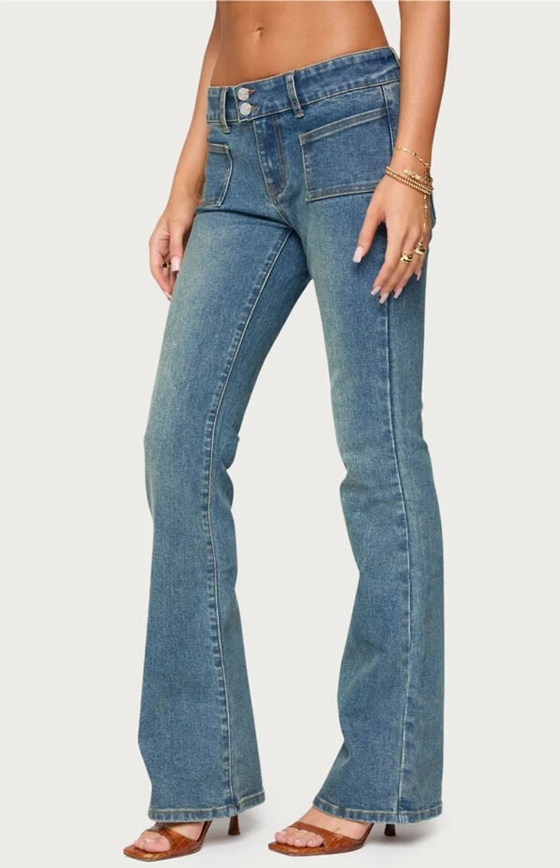 Edikted Mattea Low Rise Flared Jeans