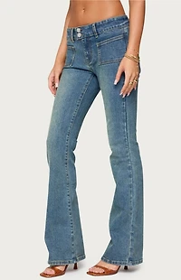 Edikted Mattea Low Rise Flared Jeans