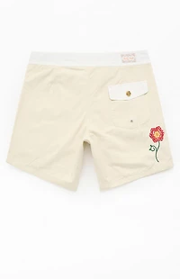 Rhythm Tan Heritage Flower 7" Boardshorts