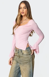Edikted Rayna Cowl Neck Asymmetric Top