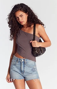 Pacsun Light Indigo Star High Waisted Denim Festival Shorts