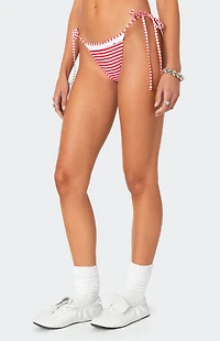 Edikted Zora Striped String Bikini Bottom