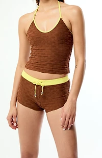 Goldie Brown Textured Naya Swim Shorts
