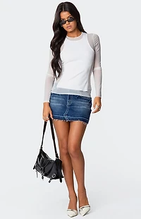 Edikted Rib Tank Layered Mesh Top