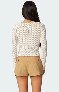 Edikted Laila Textured Lacey Top