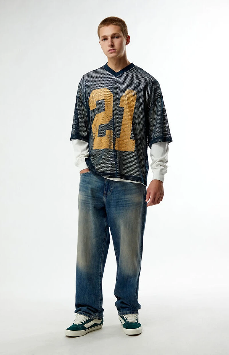 Pacsun 21 Mesh Jersey 2fer Long Sleeve T-Shirt