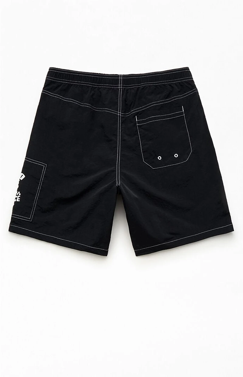 Pacsun Black Rider Baggy 7.5" Swim Trunks