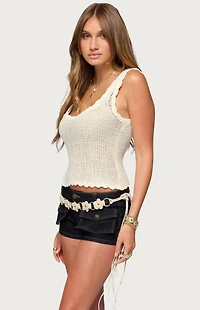 Edikted Aurelle Open Knit Tank Top