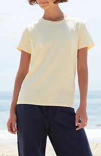 John Galt Yellow Chloe Short Sleeve Top