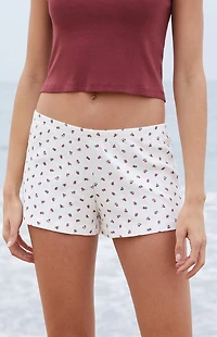 John Galt White Emery Floral Pointelle Lounge Shorts