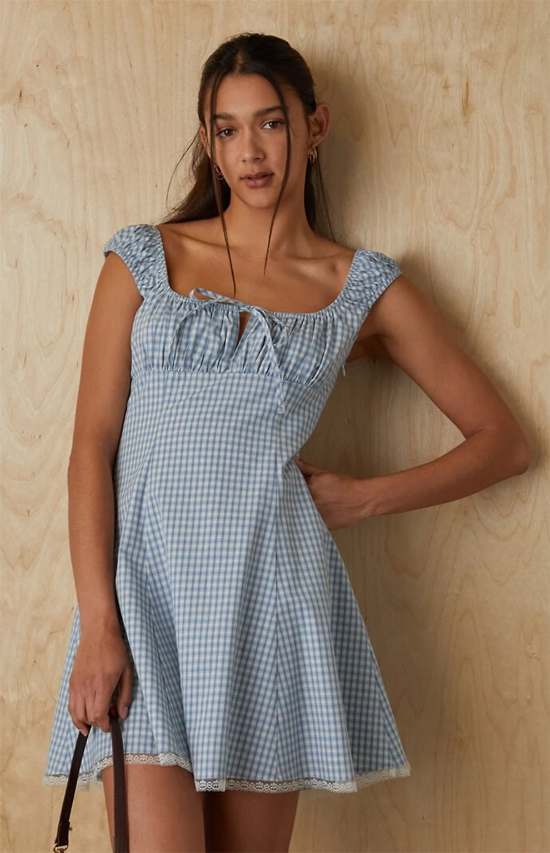 Your Favorite Plaid Tie Front Mini Dress