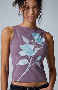 Third Charm Rose High Neck Tank Top