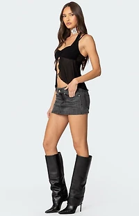 Edikted Mesh Split Front Bandeau Halter Top