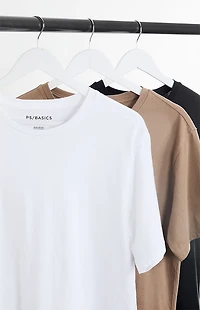 Pacsun 3 Pack Solid Color Scallop T-Shirts