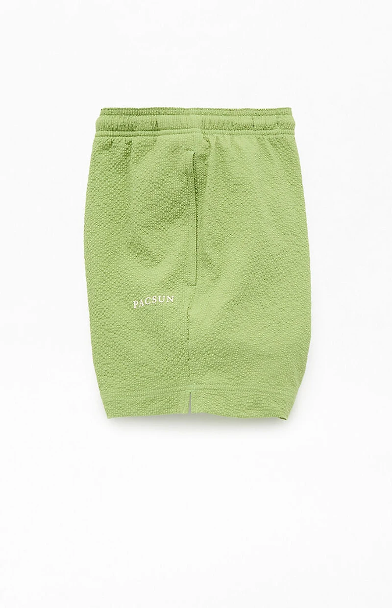 Pacsun Green Sail Seersucker 4.5" Swim Trunks