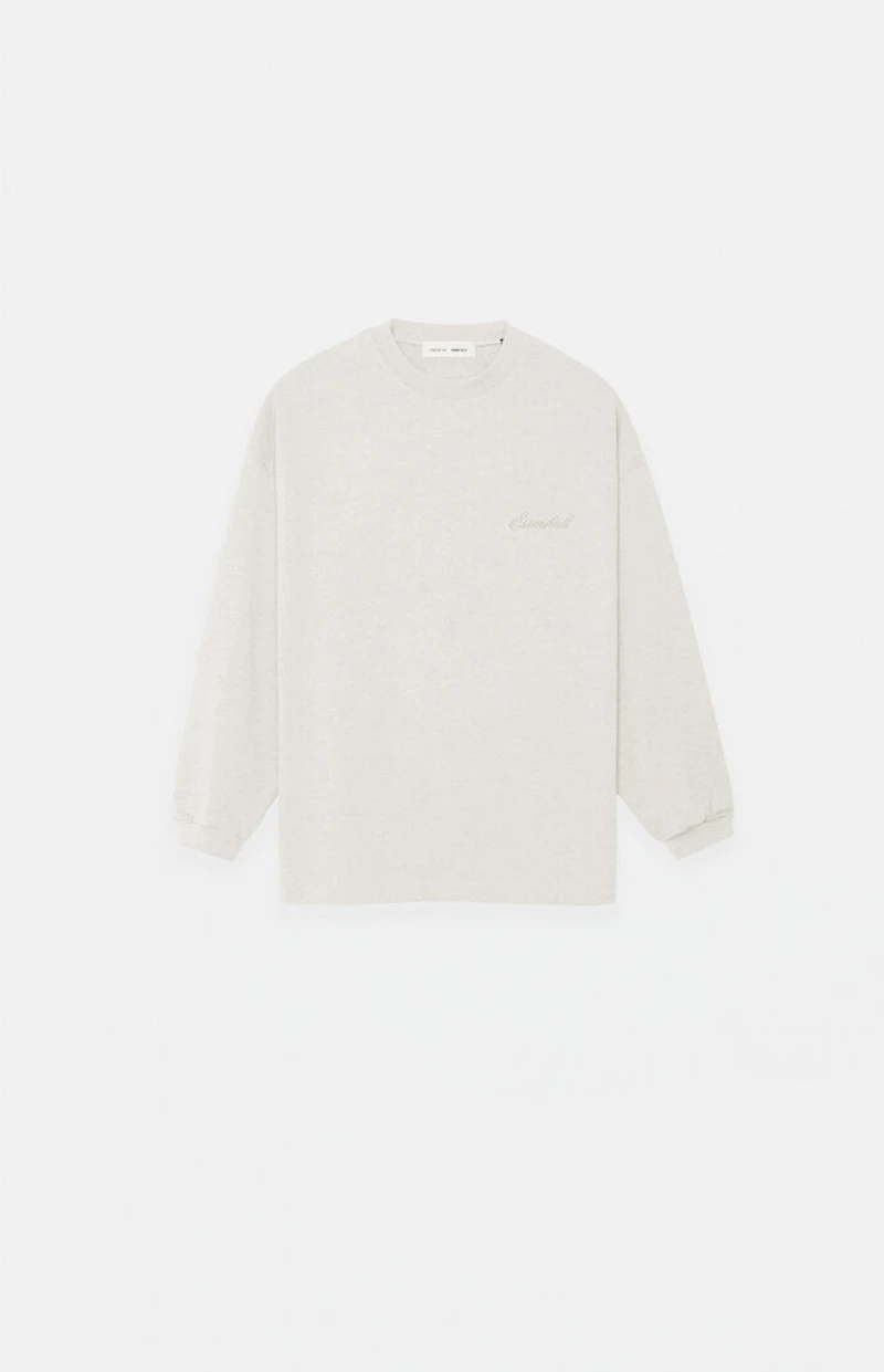 Fear of God ESSENTIALS Kids Heather Oatmeal Classic Long Sleeve T-Shirt