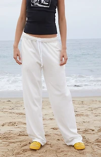 John Galt White Anastasia Tie Baggy Sweatpants