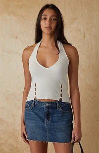 Your Favorite Button Front Sweater Halter Top