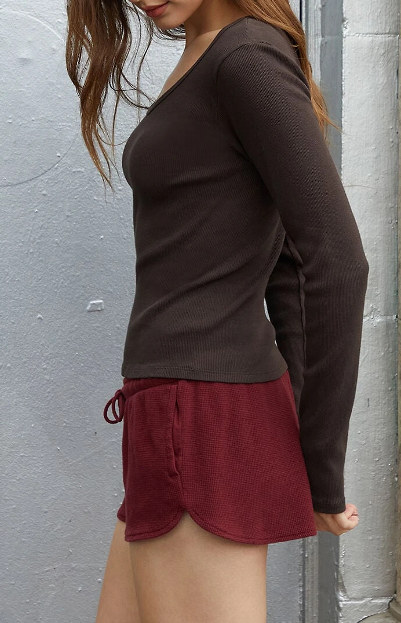 John Galt Burgundy Summer Thermal Shorts