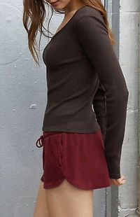 John Galt Burgundy Summer Thermal Shorts