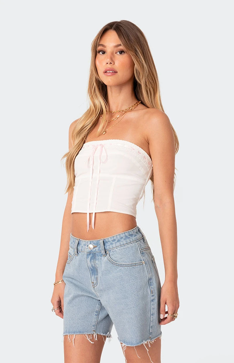 Edikted Poplin Bustier Top