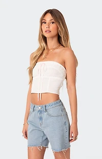 Edikted Poplin Bustier Top