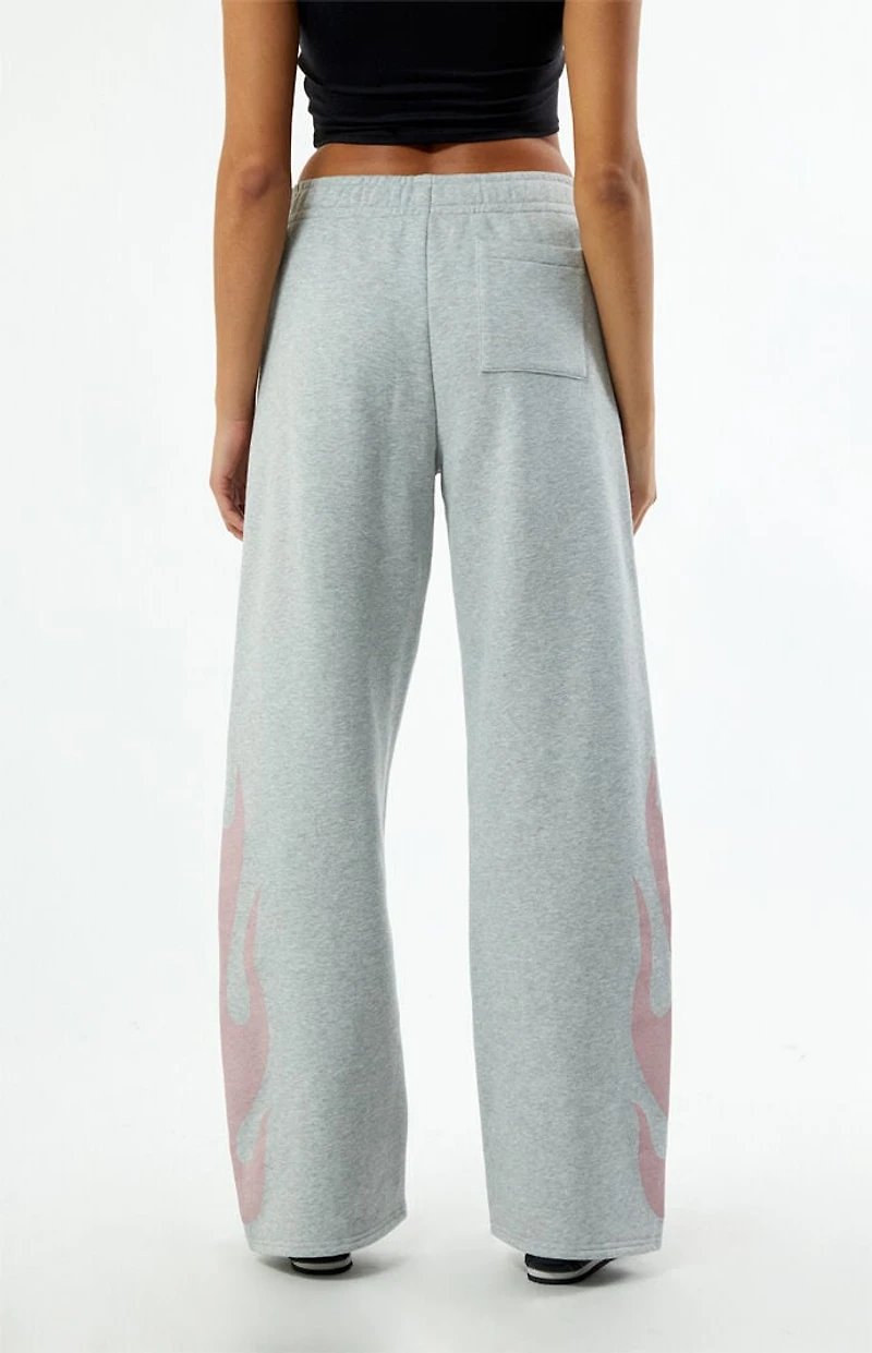 Pacsun Pink Flames Baggy Sweatpants