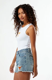 HYPE & VICE Texas Longhorns High Waisted Relaxed Patched Denim Shorts