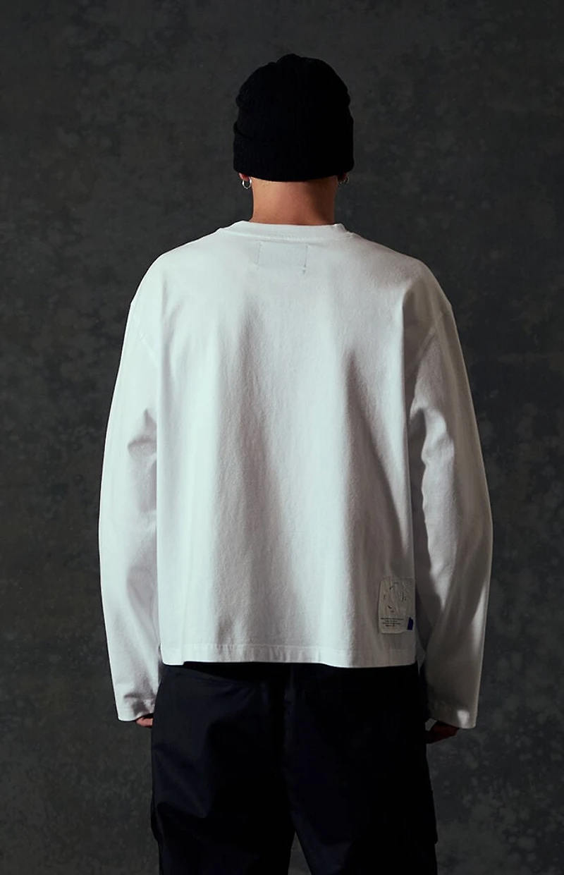 A.R.C. White Channel Oversized Long Sleeve T-Shirt