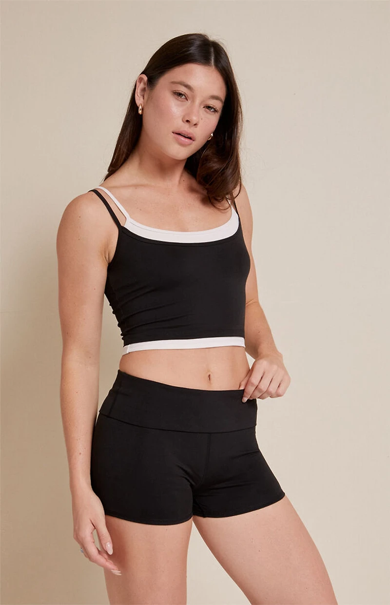 PAC 1980 WHISPER Active Low Rise Fold-Over Micro Biker Shorts