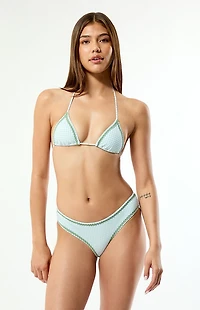 Pacsun Gingham Nora Crochet Trim Low Rise Bikini Bottom