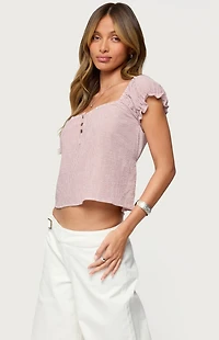 Edikted Rhory Pinstripe Babydoll Top