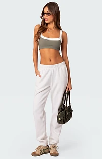 Edikted Sariah Contrast Ribbed Crop Top