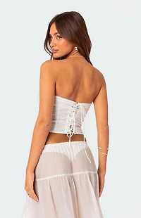Edikted Lacey Linen Look Corset