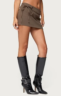 Edikted Studded Tie Belt Mini Skort