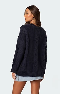 Edikted Alene Oversized Cable Knit Sweater