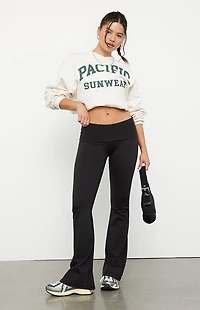 PAC 1980 WHISPER Active Fold-Over Waistband Flare Yoga Pants