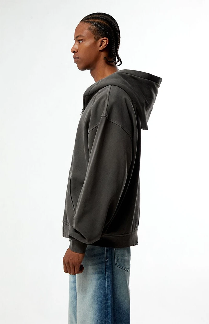 Pacsun Black Vintage Washed Full Zip Hoodie