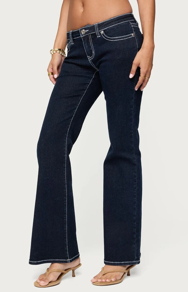 Edikted Louis Contrast Low Rise Jeans