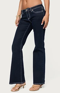 Edikted Louis Contrast Low Rise Jeans